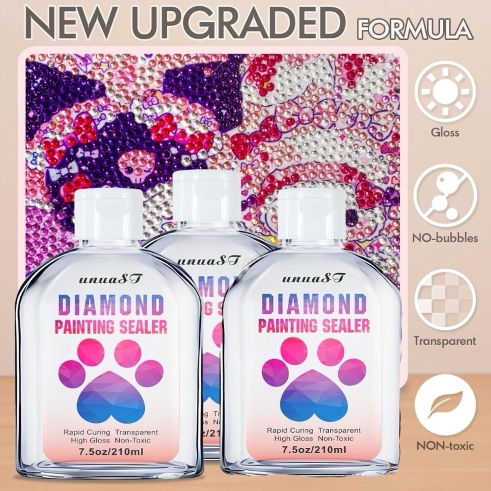 3 Bottle Lot Diamond Painting Sealer Kit 630ML